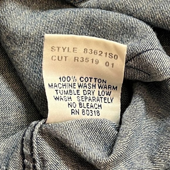 Lucky Brand Vintage Inspired Denim Jean Pearl Snap Shirt Women's Size S - Picture 3 of 7